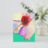 Pink watercolor tulips art ポストカード (スタンド正面)