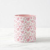 Pink Watercolor Valentine Hearts Pattern マグカップ (中央)