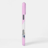 Pink Watercolor Wash Personalized Photo with Name iPhoneケース (右側面)