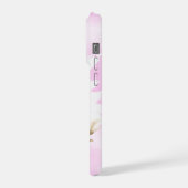 Pink Watercolor Wash Personalized Photo with Name iPhoneケース (左側面)