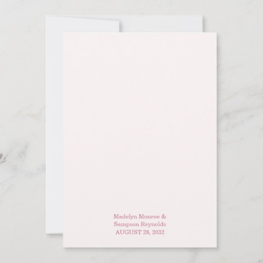 Pink Watercolor Wedding Party Virtual Invitation 招待状 (裏面)