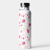 Pink Watercolor Wildflower ウォーターボトル (右面)