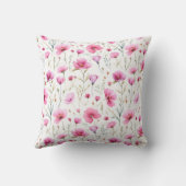 Pink Watercolor Wildflower  クッション (裏面)