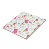 Pink Watercolor Wildflower タイル (側面)