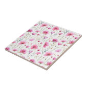 Pink Watercolor Wildflower  タイル (側面)