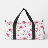 Pink Watercolor Wildflower  ダッフルバッグ (正面)