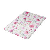 Pink Watercolor Wildflower  バスマット (アングル)