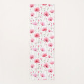 Pink Watercolor Wildflower ヨガマット (正面)