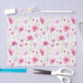 Pink Watercolor Wildflower  薄葉紙 (クラフト)