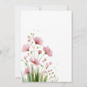 Pink Watercolor Wildflower 1st Birthday Invitation 招待状 (裏面)