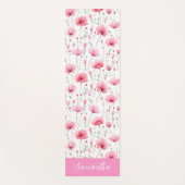 Pink Watercolor Wildflower Name ヨガマット (正面)