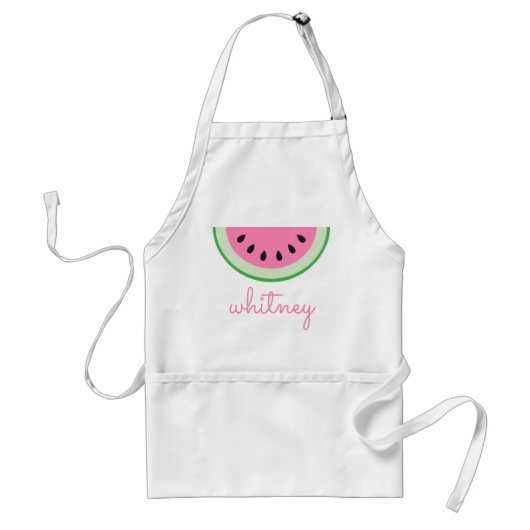 Pink Watermelon Personalized Apron スタンダードエプロン (正面)