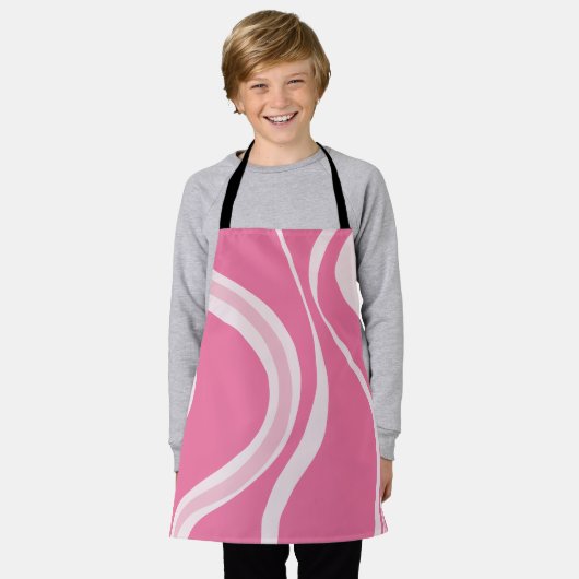 Pink Waves Apron エプロン (着用した状態)