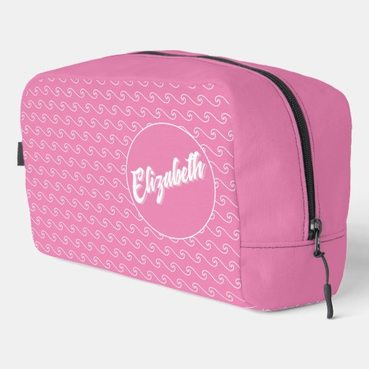 Pink Waves Personalized Dopp Kit ドップキット (右コーナー)