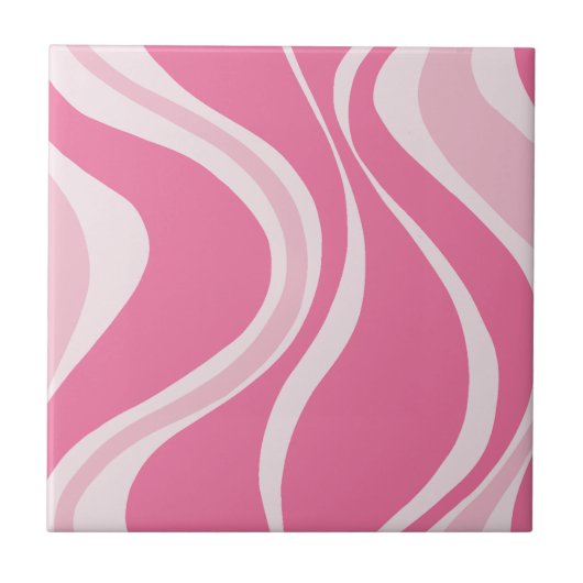 Pink Waves Tile タイル (正面)