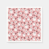Pink Wavy Halloween スタンダードカクテルナプキン (正面)