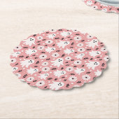 Pink Wavy Halloween ペーパーコースター (アングル)