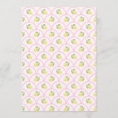 Pink Wavy Line Lemon Baby Shower Place Card メニュー (裏面)