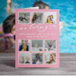 Pink We Love You Mother's Day Photo Collage Big カード<br><div class="desc">世界の母のためのピンク淡い色ののビッグマザーの日のカー最高のドあなたの家族の9つの写真のコラージュを特集。私たちは書の書台本では毛布の斜め向かいにあなたかわいらしを愛する。</div>