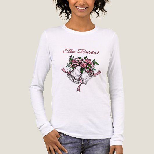 Pink Wedding Bells The Bride Date トライブレンドＴシャツ (正面)