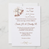 Pink Wedding Bells Traditional Wedding Invitation 招待状 (正面)