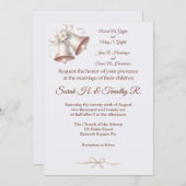 Pink Wedding Bells Traditional Wedding Invitation 招待状 (正面/裏面)