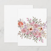 Pink Wedding Bouquet 出欠カード (正面/裏面)