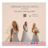 Pink Wedding Elegant Brides Love Romance Bride-to- ポスター (正面)