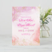 Pink  Wedding Invitation 招待状 (スタンド正面)