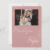 Pink Wedding Invitation with Photo 招待状 (正面)