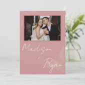 Pink Wedding Invitation with Photo 招待状 (スタンド正面)