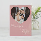 Pink Wedding Invitation with Photo and QR Code 招待状 (スタンド正面)