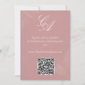 Pink Wedding Invitation with Photo and QR Code 招待状 (裏面)