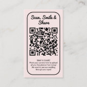 Pink Wedding Photo Sharing Capture Love QR Code  名刺 (正面)