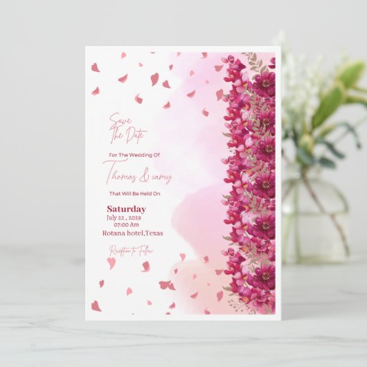 Pink weeding 招待状 (スタンド正面)