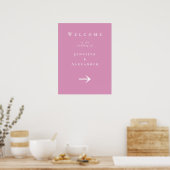 Pink Welcome to 結婚's Sign ポスター (キッチン)
