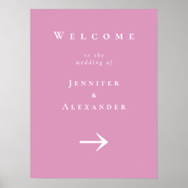 Pink Welcome to 結婚's Sign ポスター