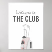 Pink Welcome to the Club Golf Nursery Poster ポスター (正面)