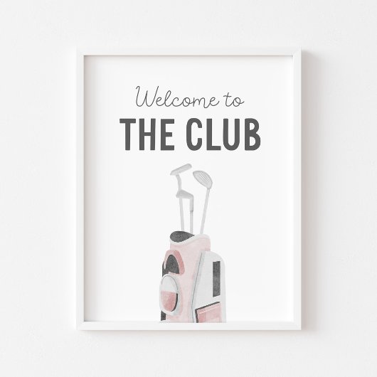 Pink Welcome to the Club Golf Nursery Poster ポスター
