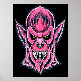 Pink Werewolf Mask ポスター