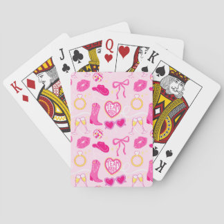 Pink Western Bachelorette Playing Cards トランプ