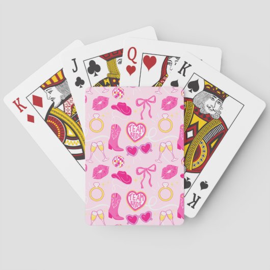 Pink Western Bachelorette Playing Cards トランプ (裏面)
