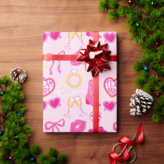 Pink Western Bachelorette Wrapping Paper Gift Wrap ラッピングペーパー
