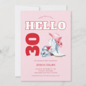 Pink Western Disco Cowgirl 30th Birthday Party 招待状 (正面)