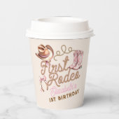 Pink Western First Rodeo Birthday 紙コップ (裏面)