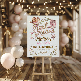 Pink Western First Rodeo Birthday Welcome