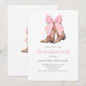 Pink Western Graduation Party  招待状 (正面/裏面)
