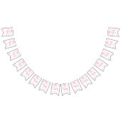 Pink Whale Oneder The Sea 1st Birthday  バンティングフラッグ (全)