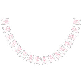 Pink Whale Oneder The Sea 1st Birthday  バンティングフラッグ