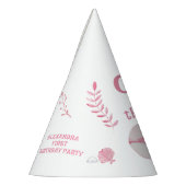 Pink Whale Oneder The Sea 1st Birthday  パーティーハット (左)